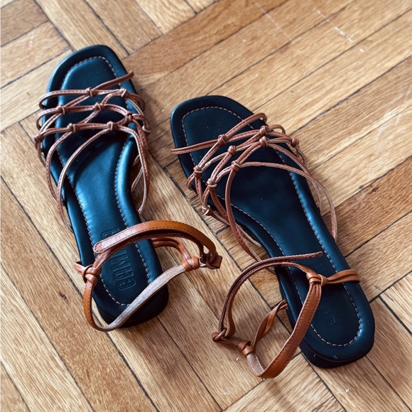 Camper Brown Leather Strappy Sandals - Picture 6 of 6